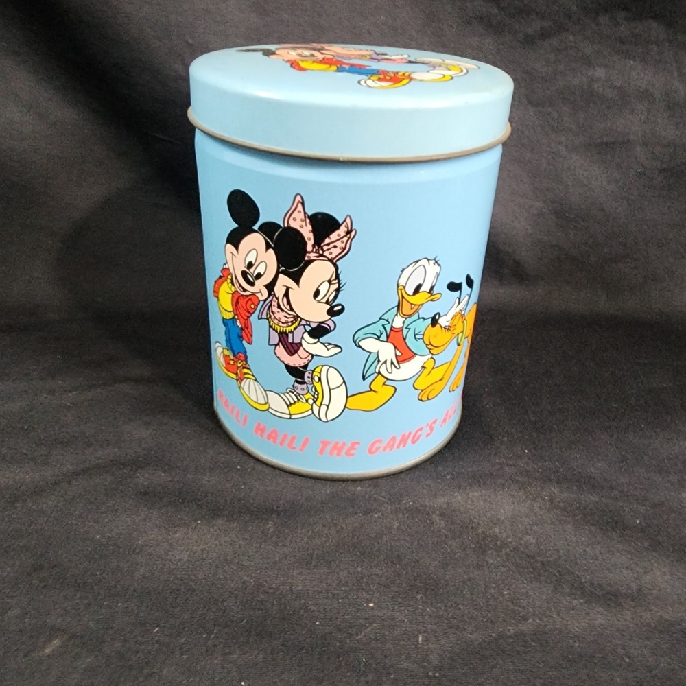 Vintage Mickey And Minnie Tin Collectible Hail Hail The Gangs All Here‎ Disney